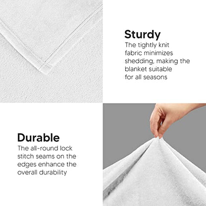 Utopia Bedding Soft Fleece Bed Blanket Throw XL Size White (50x70 Inch) - color: White, size: Throw XL (50x70 Inch)