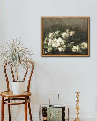 UPWOIGH Margaretha Roosenboom Roses Framed Wall Art, 16 x 24 Inch - color: White Roses, size: 24"L x 16"W