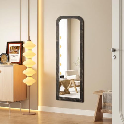 AAZZKANG Hanging Mirror Full Length Large Rectangle Wooden Framed 47"x16" - color: Pitchdark, size: 47"L x 16"W