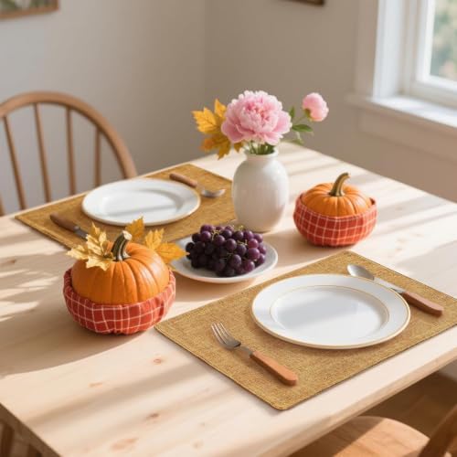Homaxy Cloths Placemats for Dining Table Set of 4, 13" x 19", Amber - color: Amber, size: Placemats Set of 4