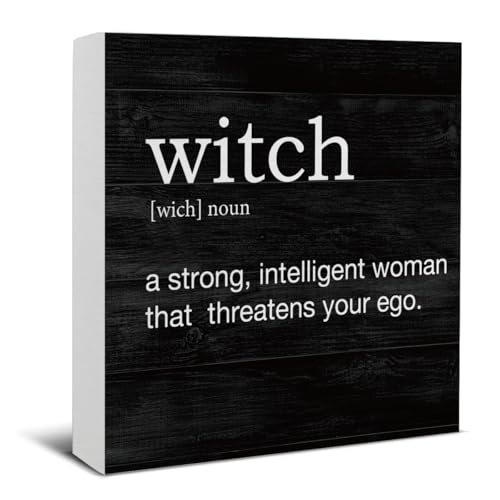 Halloween Decorations, Witch Definition Wooden Sign Decor Desk Sign - color: WITCH-2