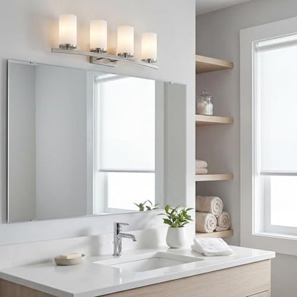 Kichler Hendrik 3-Light Bathroom Vanity Light, Brushed Nickel - color: Brushed Nickel, size: 4 Light, style: Satin Etched Cased Opal Glass