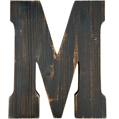 ABELOTS Big Letter Wall Art for Living Room, Bathroom, Bedroom, and Home Decor, Rustic Farmhouse Lettering for Family Last Names, Large Decorative Wood, 14” x 11.73” (Big M) - color: Big M