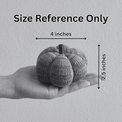 Set of 3 Cozy Mini Knit Pumpkins (Cobblestone Multi-Size Set) - color: Cobblestone Multi-sized