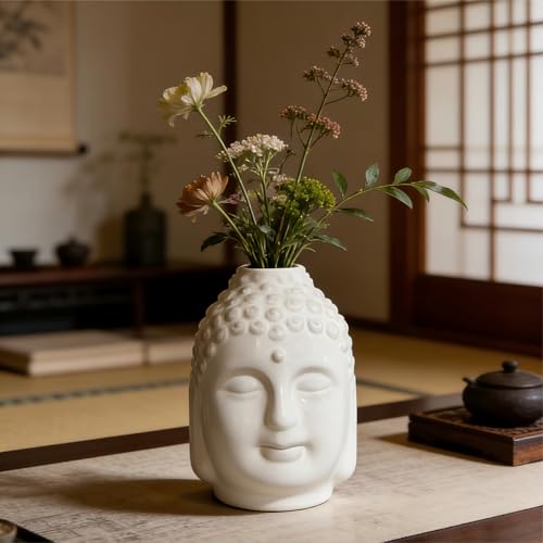 Nawaza Ceramic Flower Vase 4.7" Small White Farmhouse Table Vase - color: White-v24