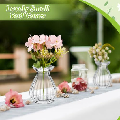 20 Pieces 3.5 Inch Glass Bud Vase Mini, Clear - color: Clear
