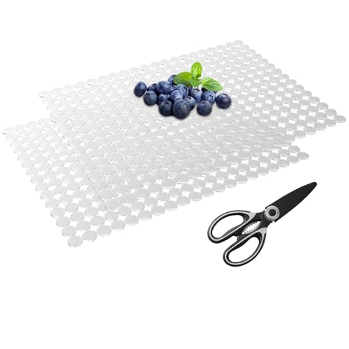 Kitchen Sink Mat for Stainless Steel/Ceramic Sinks,2 Pack with Scissors - color: Transparent