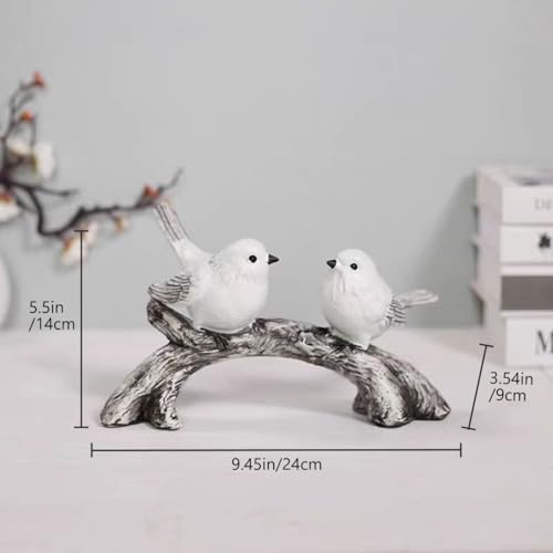 Resin Love Birds on Branch - 9.8 Inch Couple Bird Statue, Romantic Home Decor Gift for Valentine's Day, Wedding, Anniversary - Desk, Shelf, Bedroom, Office and Garden Decor - color: Birds on Branch