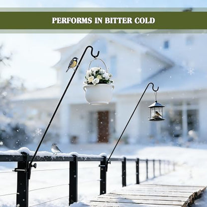 MIXXIDEA Extended Fence Deck Hook Rail Heavy Duty Bird Feeder Hook, Adjustable Plant Bracket for Bird Feeders, Planters, Suet Baskets, Lanterns, Wind Chimes and More - size: 43in Long Fence Hook-1 Pack
