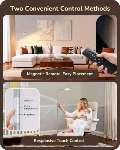EDISHINE 18W LED Floor Lamp for Living Room, Diamond-Surface, Silver - color: Silver