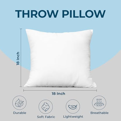 Utopia Bedding Throw Pillows, Decorative 18x18 Pillow Inserts, Set of 4 - size: 18x18 Inch