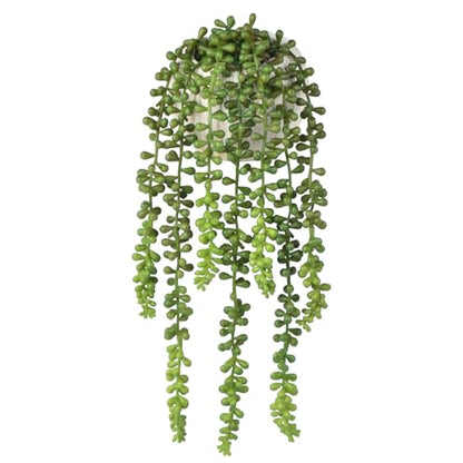Succulents Plants Artificial, Small String of Pearls with Ceramic Pot Artificial Faux String of Pearls Suitable for Home Garden Decor, Wall Decoration
