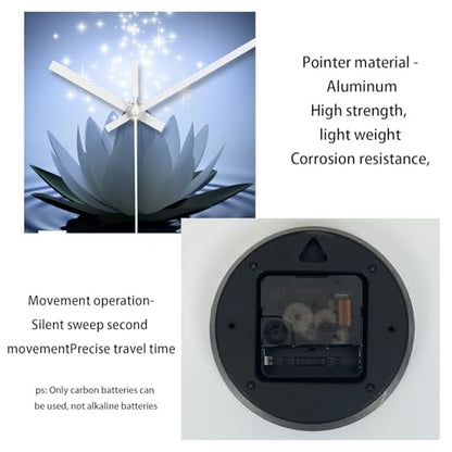 XFM Zen Lotus Flower Wall Clock Blue 12 Inch - color: White Lotus, size: 12 Inch