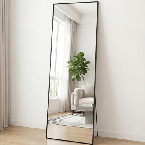 19"x58" Mirror Full Length, Upgraded Body Wall Mirrors - color: Claccic Black-rect, size: 58"L x 19"W