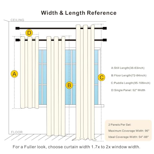 Beige Kids Star Cutout Curtains for Bedroom 52" W x 63" L 2 Panels - color: Beige, size: 52"W x 63"L (Pack of 2)