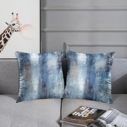 Britimes Throw Pillow Covers Set of 2, 18 x 18 Inch, Navy Blue Art - color: Blue, size: 18" x 18" (Pack of 2)