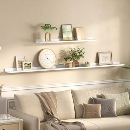 HOOBRO Floating Shelves, Wall Shelf Set of 3, 35.4 Inches Hanging Shelf - color: White, size: 35.4 Inches