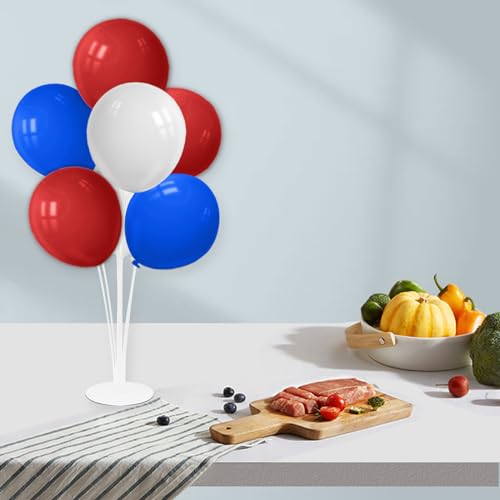 ZJDHPTY 4Set Red White and Blue Balloon Stand Patriotic Decorations - color: Red Blue White 4