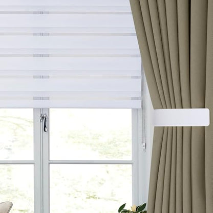 Groleca 2 Pack Curtain Holdbacks Curtain Tiebacks Wall Mount, White - color: White