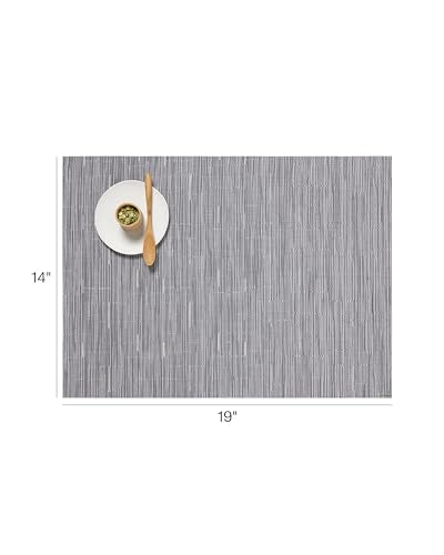 Chilewich Bamboo Placemats Set of 4, Woven Rectangle Placemats - color: Fog, size: 14"x19"
