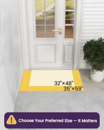 DEXI Front Door Mat Outside Entrance 3x5, Heavy Duty Non Slip, Black - color: Black, size: 35" X 59" (Rectangular)