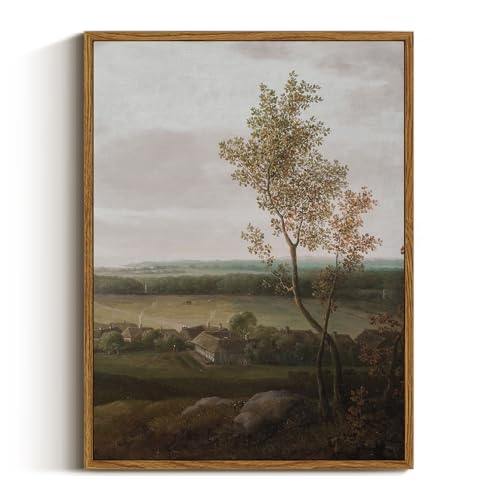 InSimSea Framed Canvas Prints Art Vintage Decor, Rural Farmhouse Scenery Home Wall Decor Countryside Landscape Paintings, Wall Art for Living Room, Dining Room, 12"x16" - color: View of the Country, size: 16"L x 12"W