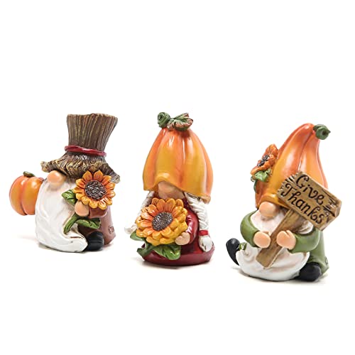 Hodao Thanksgiving Gnomes Decorations, Fall Pumpkin Elf Decor for Home 3pcs - color: Brown Gnomes-3 Pc)