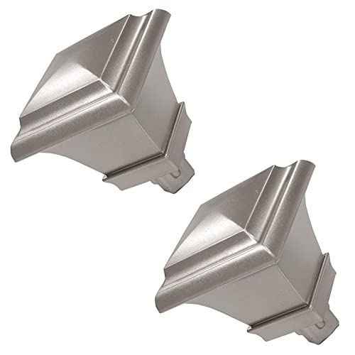 Finials for Curtain Rods, 2 Pcs Plastic Curtain Rod Finials for 1 and 7/8 Inch Diameter Rod,Drapery Rod Finials of Square Design (Silver)