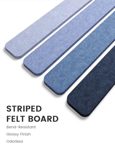 Fluxynara 13" x 2" Felt Wall Panels, Denim Mist - color: Denim Mist, size: 8-pack