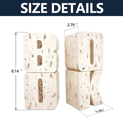 Bookends Book Ends Decorative, Book Design, Modern Bookends for Shelves, Non-Skid Heavy Duty Resin Book Stopper for Books, Resin, 1Pair