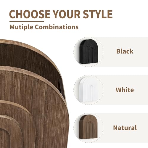 2 Pack Natural Wooden Wall Vase Set for Pampas Grass and Dried Flowers - color: Natural-natural