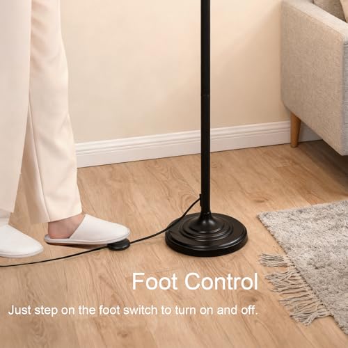 Farmhouse Floor Lamp for Living Room, Floor Lamp with Foot Switch
