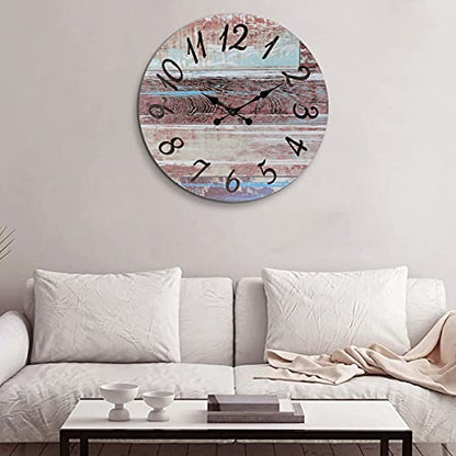 Stonebriar Vintage Farmhouse 23 Inch Round Battery Operated Hanging Wall Clock - size: 23.5 Inch