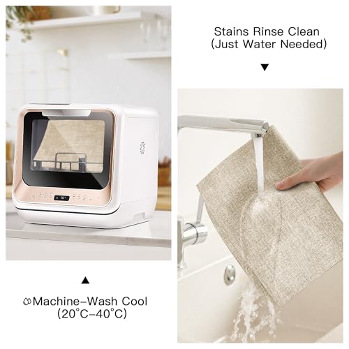 DOLOPL Placemats Set of 6, Reversible Faux Leather Place Mats, Beige - color: Beige, size: Set of 6
