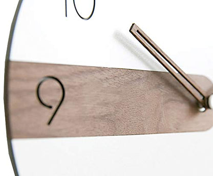 Stephanie Imports Modern Minimalist Exposed Wood Silent Wall Clock (Numerical) - color: Raw Wood