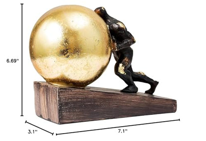 Lukitas Sisyphus Sculpture Statue Decor, Struggler Figurine, Resin L8.5'' - color: Push Ball
