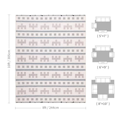 8x10 Washable Area Rug for Living Room, Neutral Geometric, Cream Beige - color: Cream Beige, size: 8' x 10'(Rectangular)
