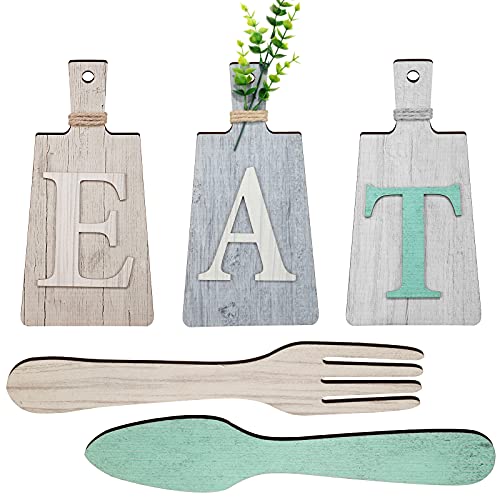 Jetec Cutting Board Eat Sign Set Wall Decor, Beige, Dark Gray, Gray White - color: Beige, Dark Gray, Gray White