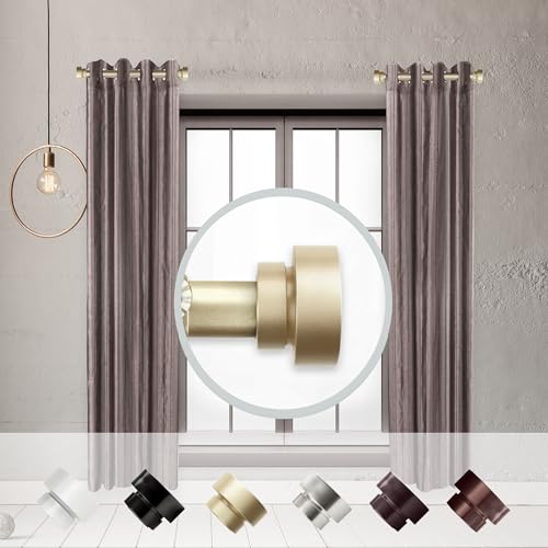 1 inch Side Curtain Rod 12-20 inch (Set of 2) - Gold - color: Gold