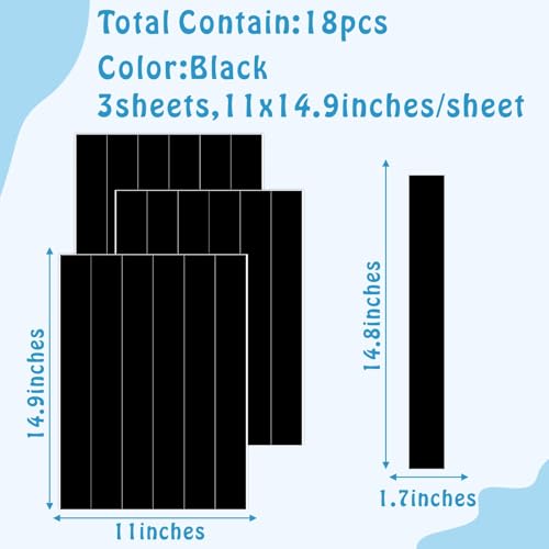 Striped Wall Decals Geometric Line Wall Stickers Black Decal Peel and Stick - color: Black