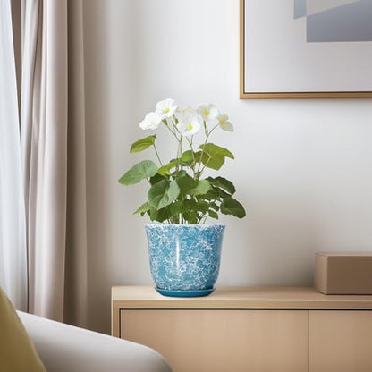 Ceramic Pots for Plants, 5.6 Inch Plant Pot with Drainage, Blue - color: Gemstone Blue, size: 6 Inch
