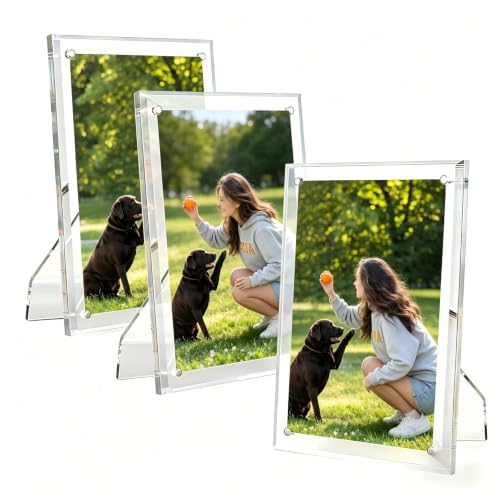 4x6 Acrylic Picture Frame 3 Pack - size: 4X6"-3Pack