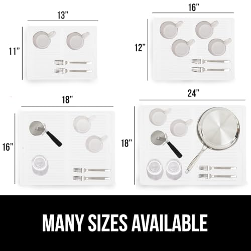 GORILLA GRIP Patented BPA-Free Silicone Dish Drying Mat, 18x16, White - color: White, size: 18" x 16", style: Silicone