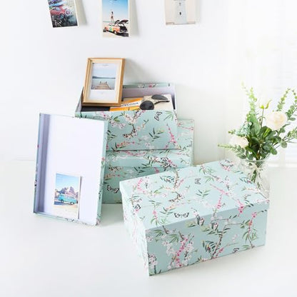 Soul & Lane - Butterfly Photo Storage Boxes with Lids, Set of 3 - color: Butterflies in Flight
