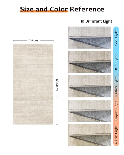 3x6 Runner Rug Non Slip, Washable Rug Runners for Hallways,Beige - color: Stripe-beige, size: 3' x 6' (Runner)