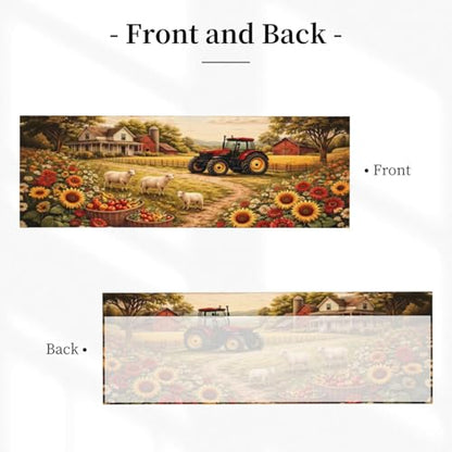 Farm Curtain Valance 54x18 Inches Window Treatment Rod Pocket Valance for Kitchen Bathroom Bedroom - color: Farm