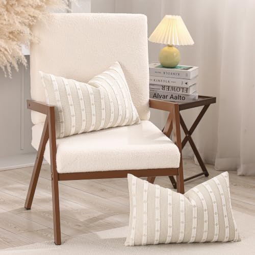 Beige Boho Outdoor Throw Pillow Covers 12x20 Set of 2 - color: Beige, size: 20" x 12" (Pack of 2)