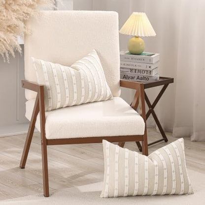 Beige Boho Outdoor Throw Pillow Covers 12x20 Set of 2 - color: Beige, size: 20" x 12" (Pack of 2)
