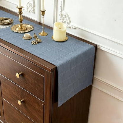 Linen Textured Table Runner, Blue Table Runners 36 Inches Long - color: Blue, size: 13×36 Inch