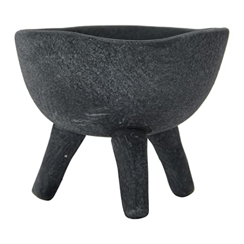 Creative Co-Op Boho Terracotta Footed Planter, Matte Black - color: Slate Grey, size: 3.5"